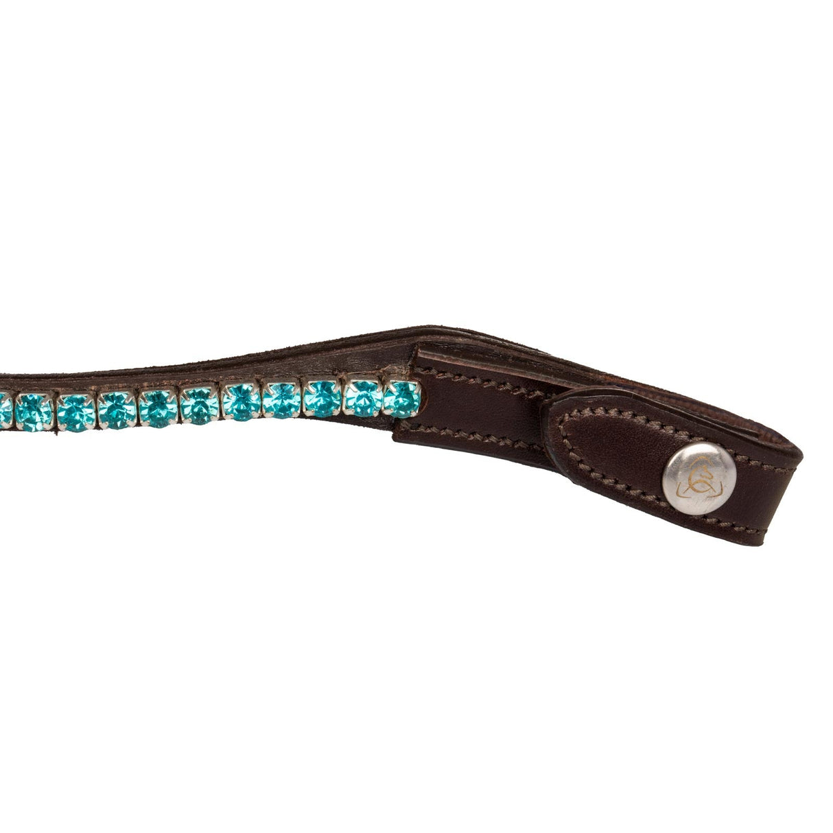 Acavallo Browband Calfskin & Round Crystals #colour_brown-blue