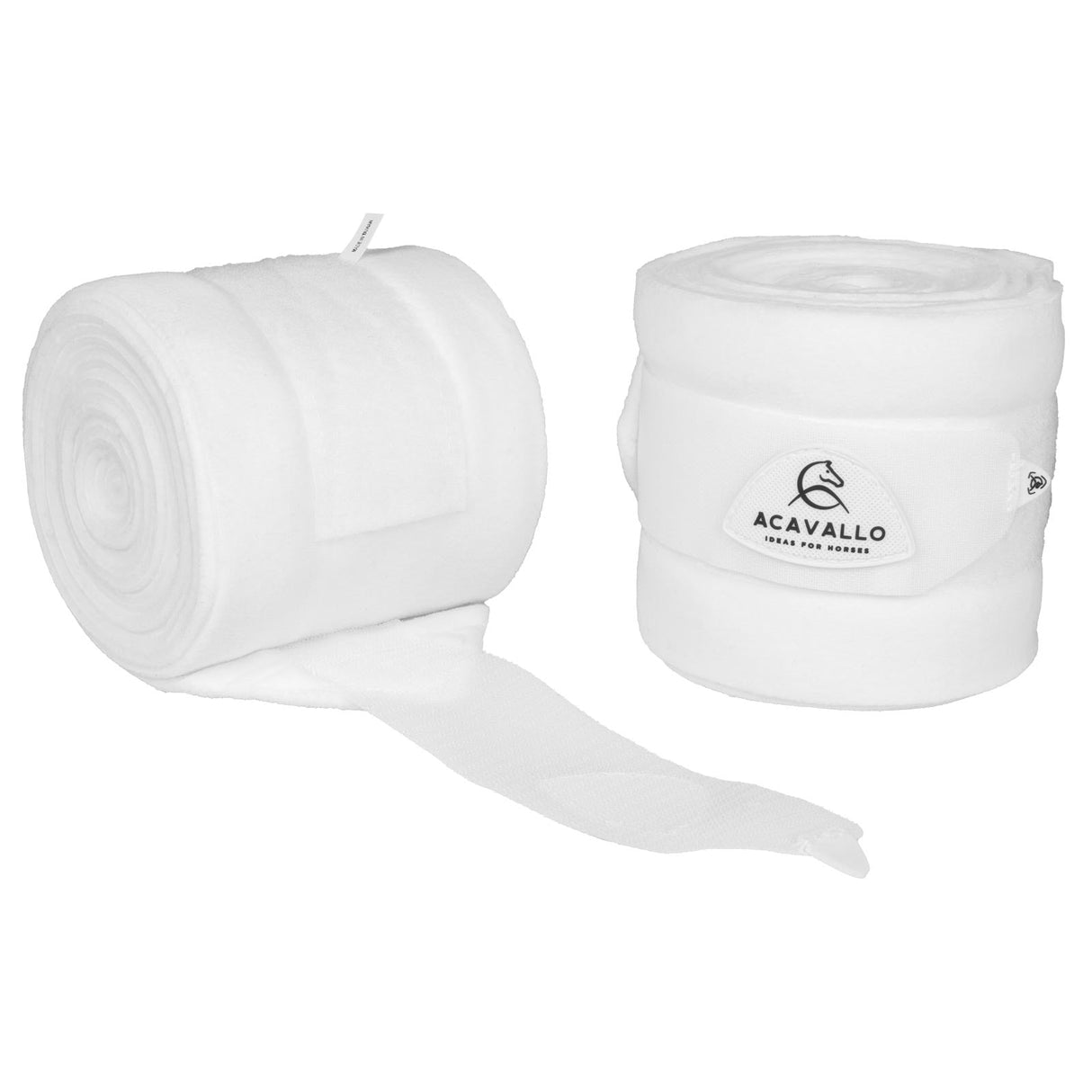 Acavallo Fleece Exercise Bandages Hook-And-Loop Closure Fastening #colour_white