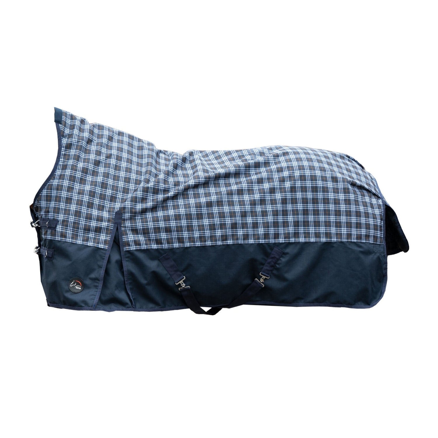 HKM 1200D 300g Highneck Rug -Glasgow- #colour_deep-blue-check