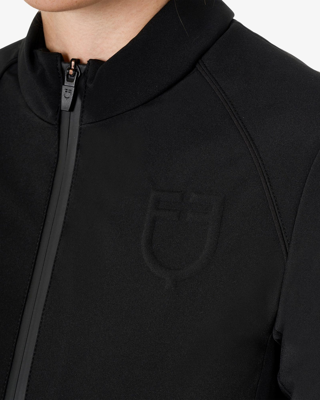 Equestro Women's Softshell Jacket In Padded Technical Fabric #colour_black