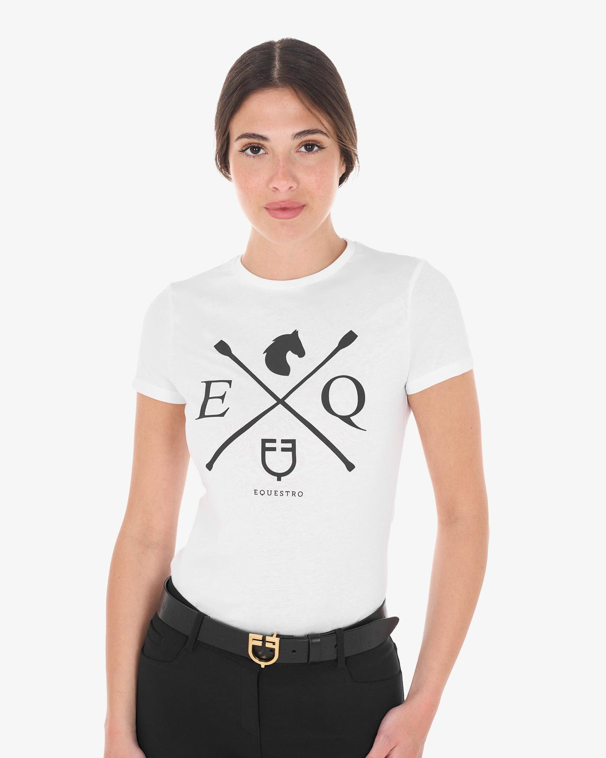 Equestro Women's Eq Cotton T-Shirt #colour_white