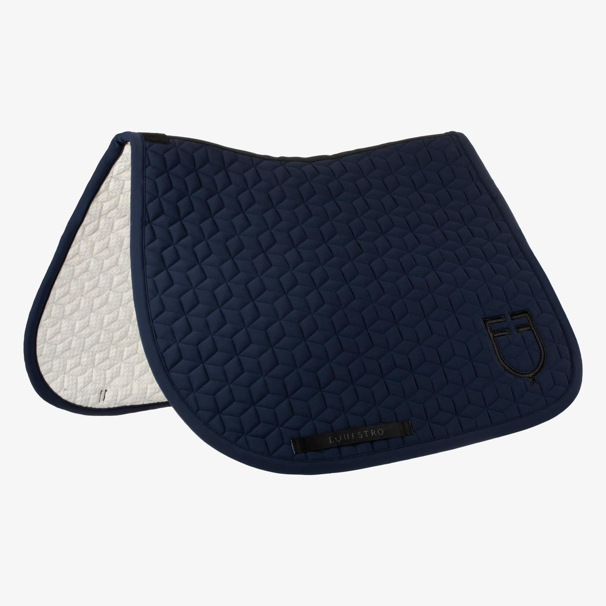 Equestro Jumping Saddle Pad Cube Quilting #colour_blue