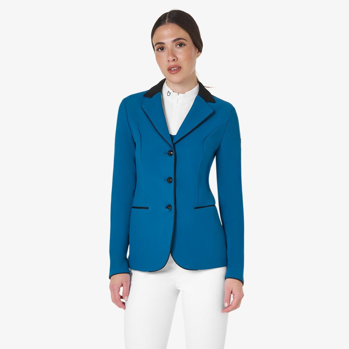 Equestro Women's Three-Button Competition Jacket #colour_blue