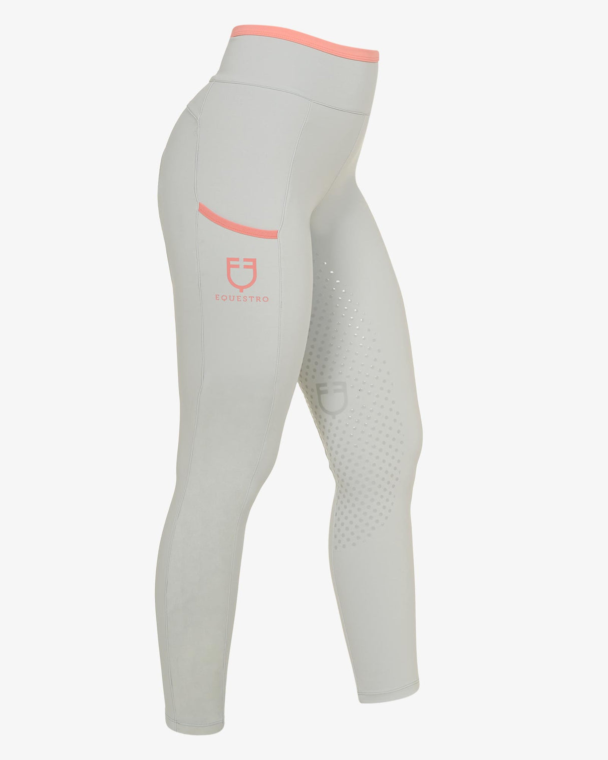 Women's leggings with perforated decorations - HARBOR MIST