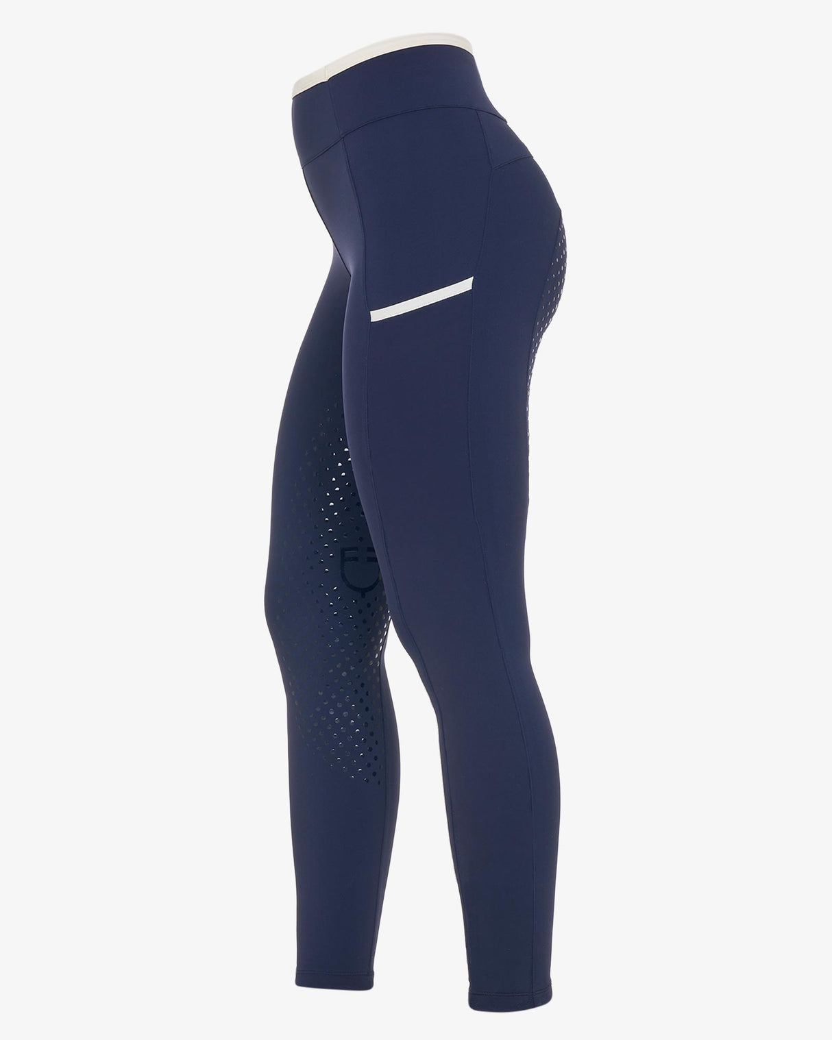 Women's leggings with perforated decorations - NAVY BLAZER