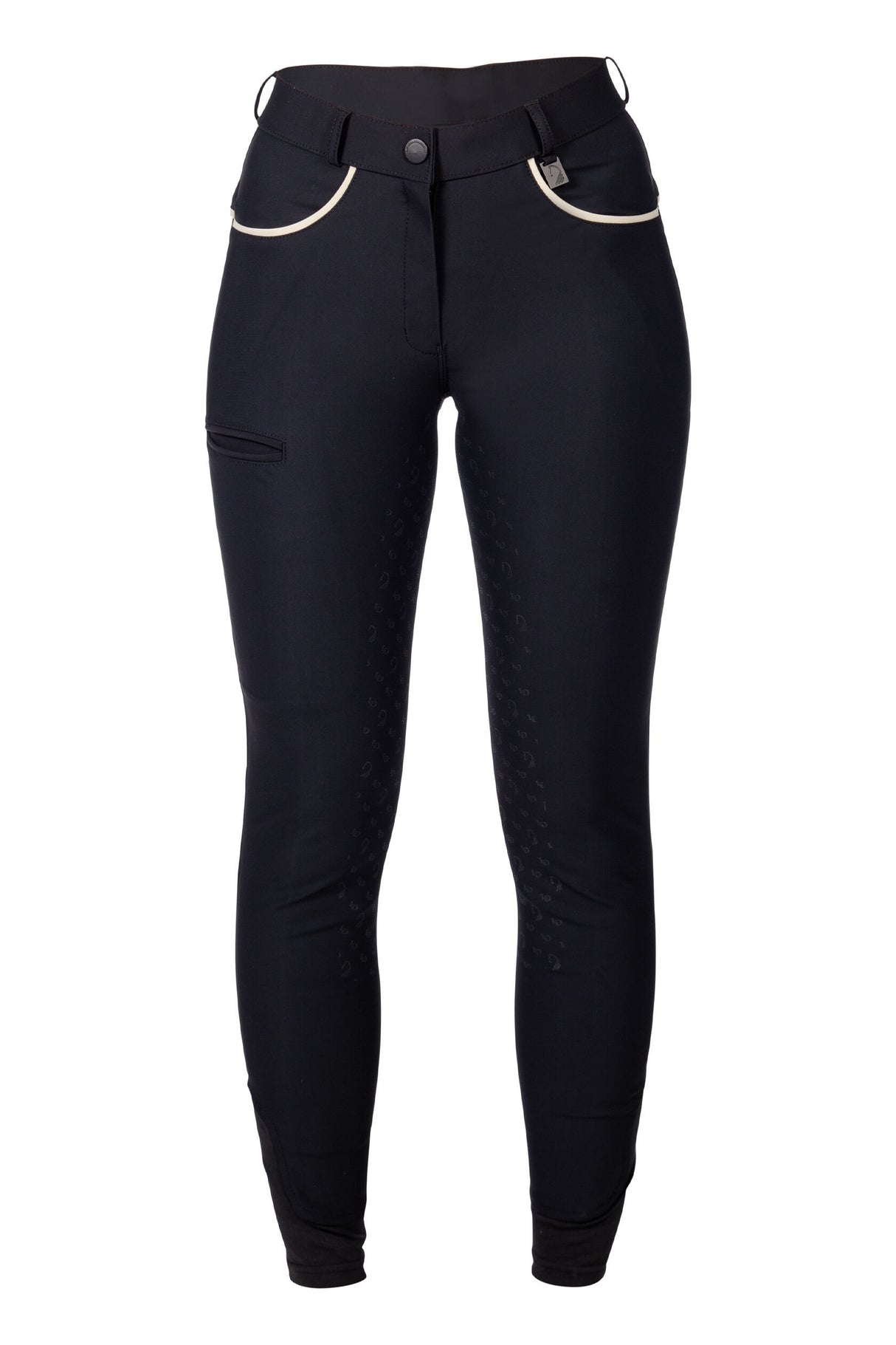 HKM Ladies Silicone Full Seat Riding Breeches -Limone- #colour_black