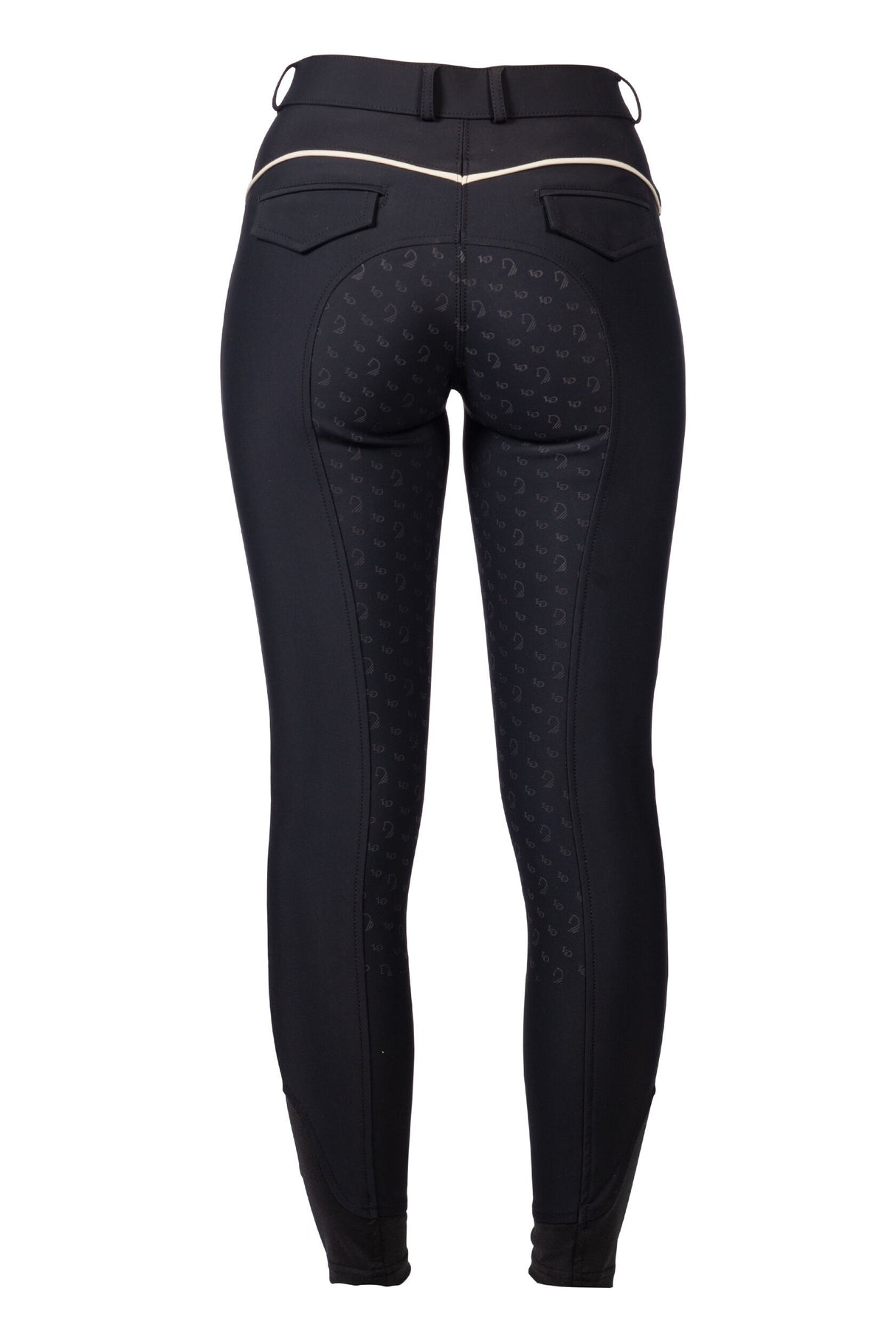 HKM Ladies Silicone Full Seat Riding Breeches -Limone- #colour_black