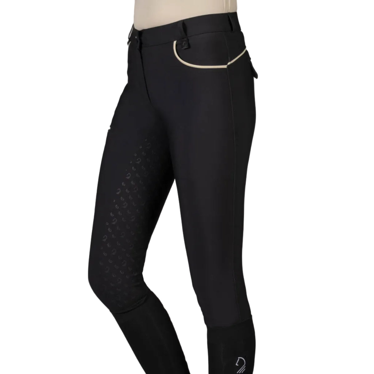 HKM Ladies Silicone Full Seat Riding Breeches -Limone- #colour_black