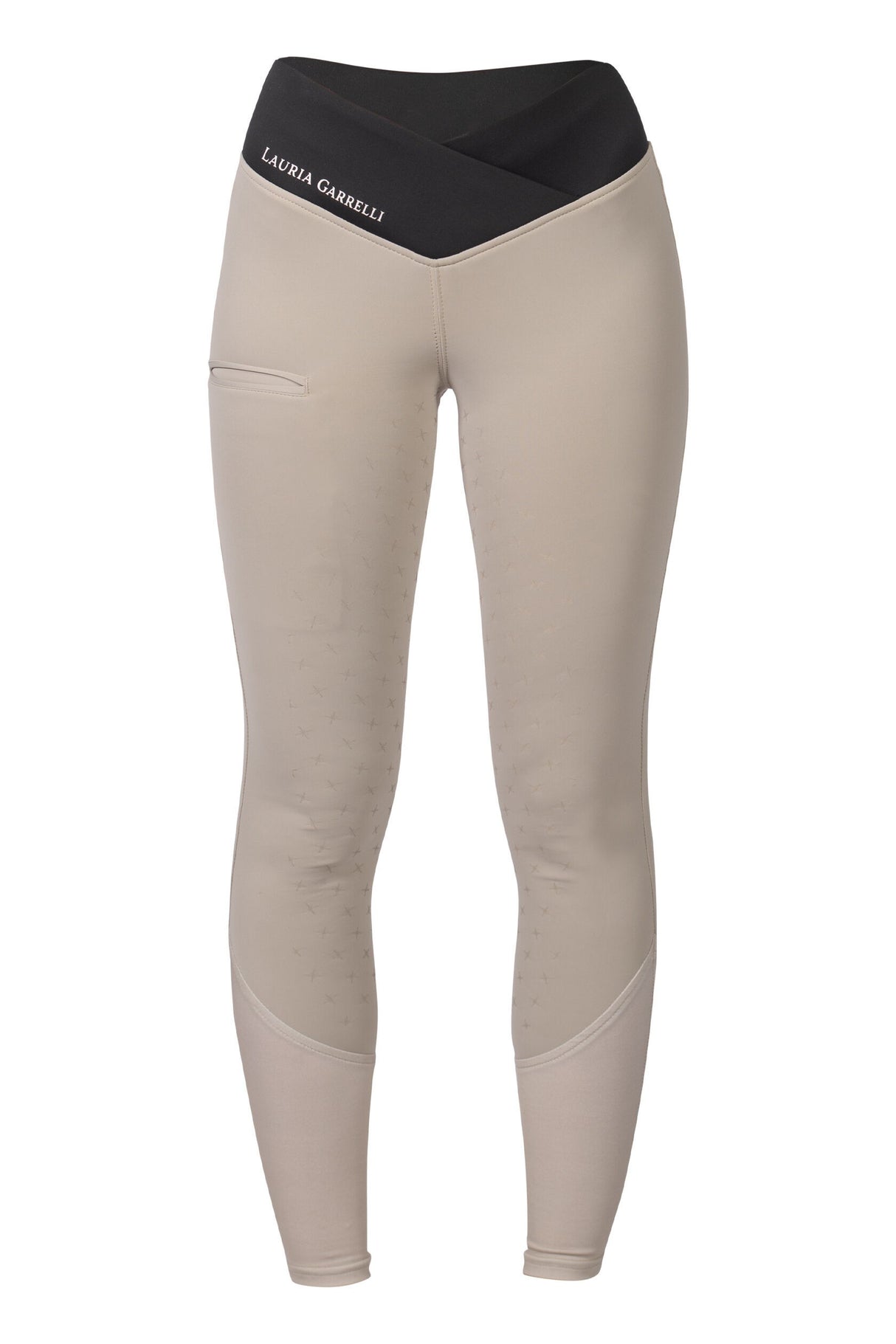 HKM Ladies Silicone Full Seat Riding Leggings -Limone- #colour_grey-beige