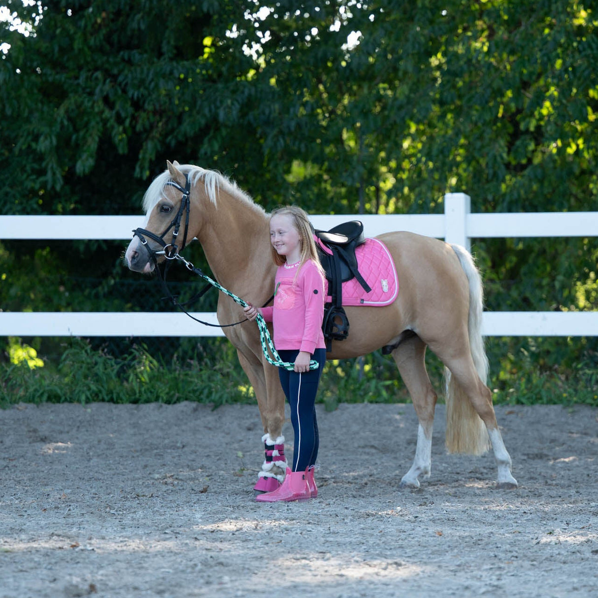 HKM Lead Rope -Maui- with Snap Hook #colour_green-navy-white