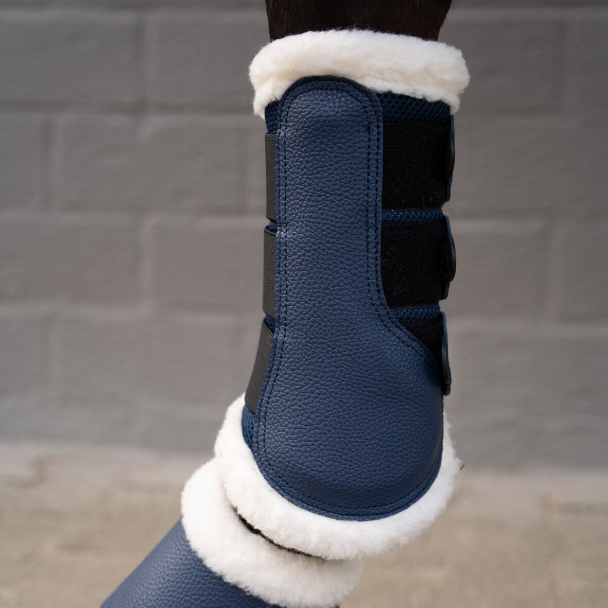 HKM Protection Boots -Comfort Premium Mesh- Fur #colour_deep-blue