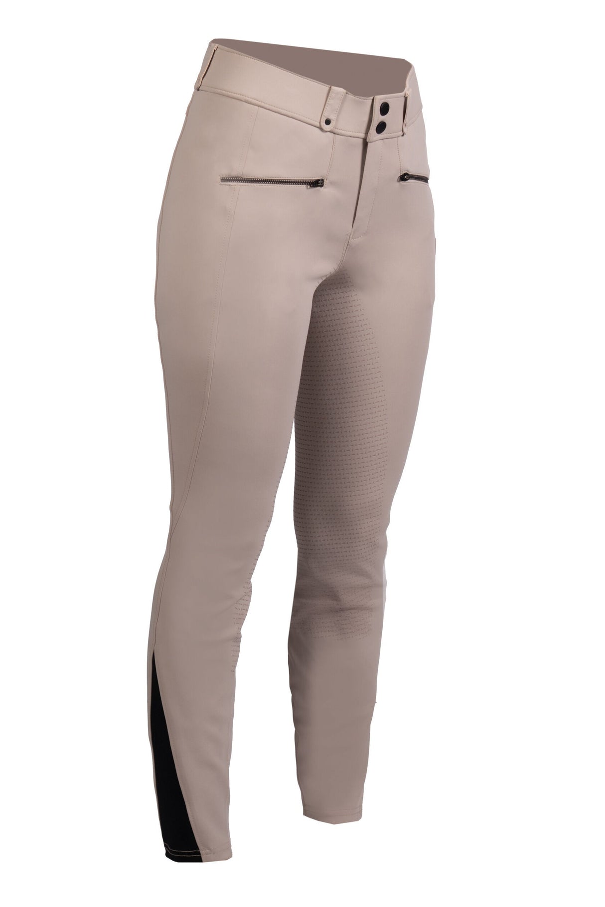 HKM Ladies Silicone Full Seat Riding Breeches -Pearl City- #colour_beige