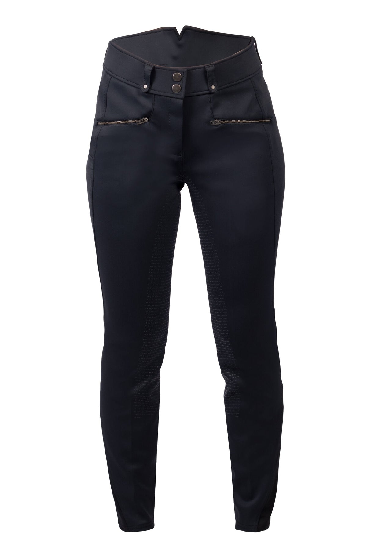 HKM Ladies Silicone Full Seat Riding Breeches -Pearl City- #colour_black
