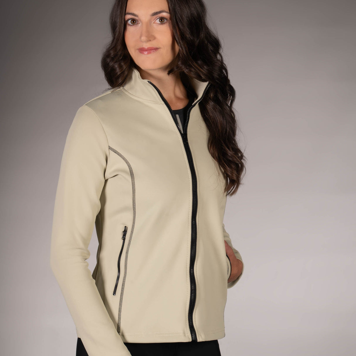 HKM Sweat Jacket -Limone- #colour_grey-beige