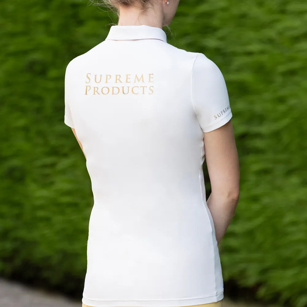Supreme Products Short Sleeve Champion Show Rider Competition Shirt with Zip #colour_cream-cream