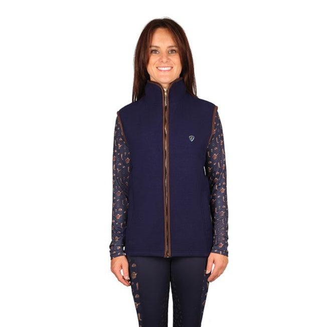 Gilet femme Hy Equestrian Elevate Essential - Bleu marine et marron