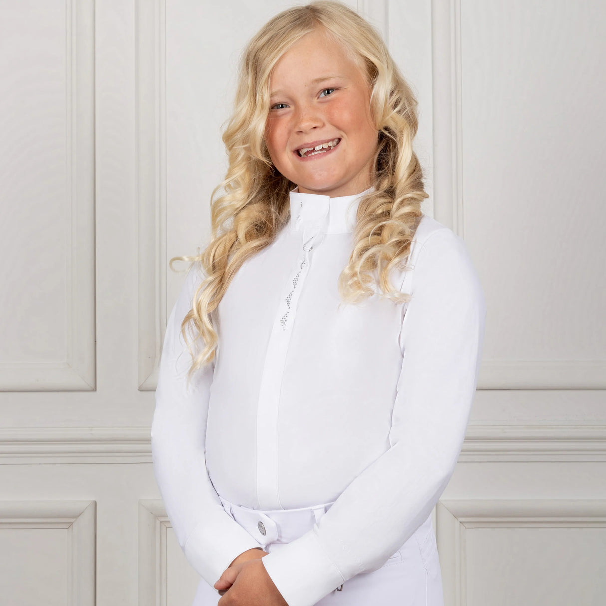 Coldstream Next Generation Larkhall Diamante Show Shirt #colour_white