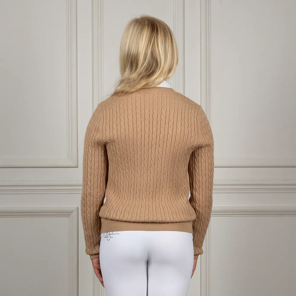 Coldstream Next Generation Clarkston Knitted V-Neck Jumper #colour_champagne