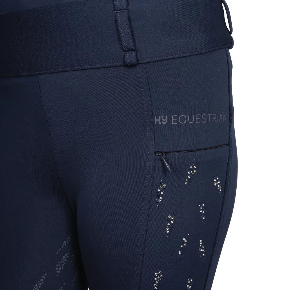 Hy Equestrian Children's Roka Reign Riding Tights #colour_navy