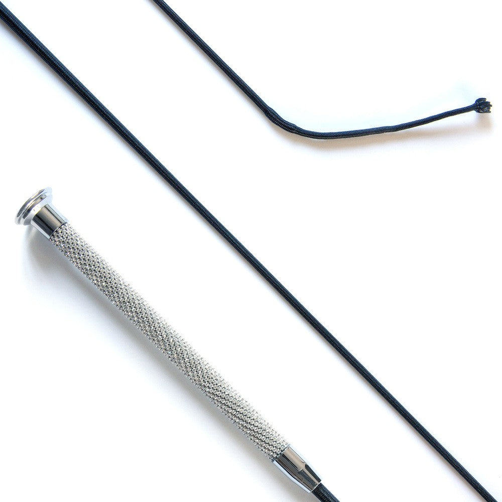 KM Elite Dressage Whip with Crystal Grip #colour_white