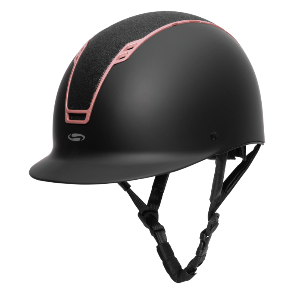 SWING H22 Shine Riding Helmet #colour_black-matt-black-shine-rosé-gold