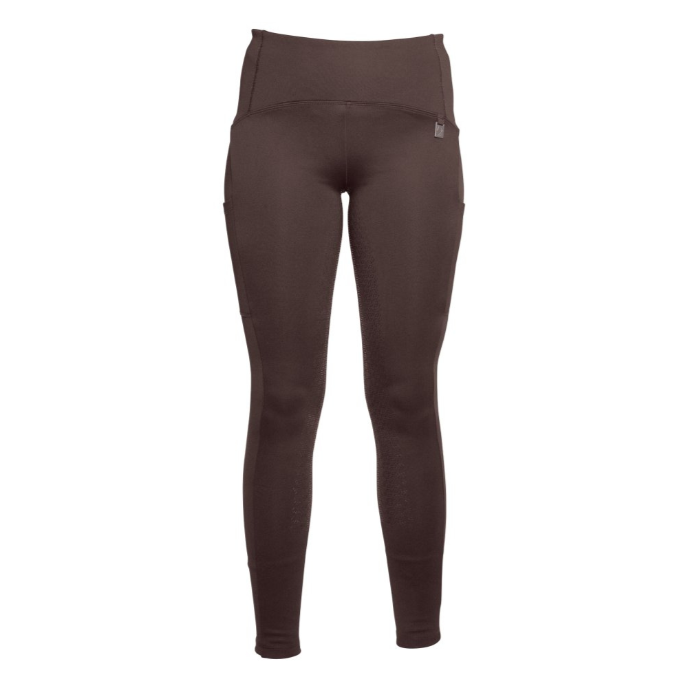 HKM Ladies Silicone Full Seat Riding Leggings -Arezzo- #colour_dark-brown