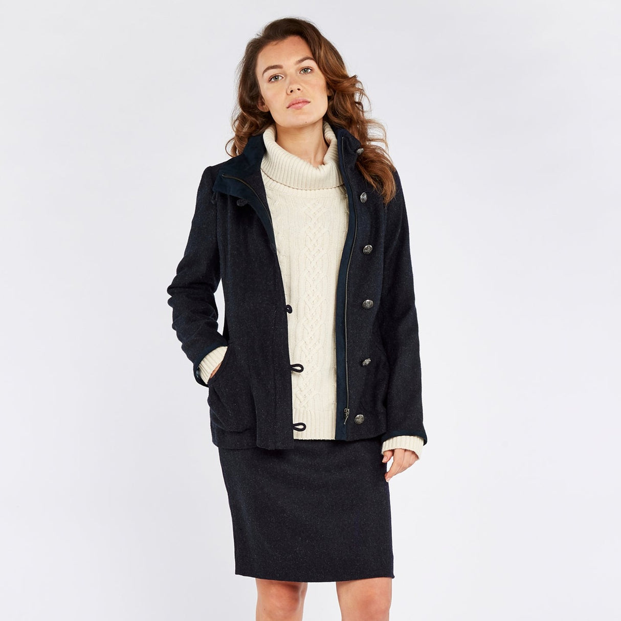 Dubarry Womens Bracken Tweed Jacket #Colour_navy