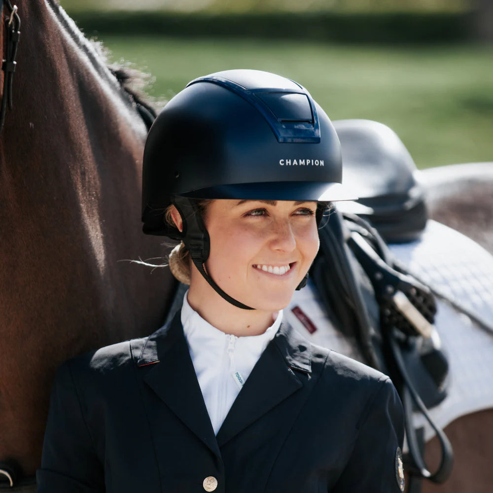 Champion Insight Round Standard Peak Riding Hat #colour_matt-black