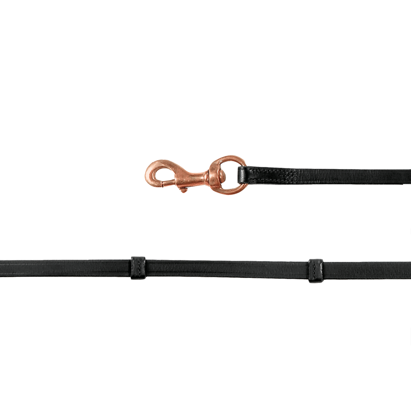 Waldhausen Icelandic Reins With Snap Hooks #colour_black-rose-gold