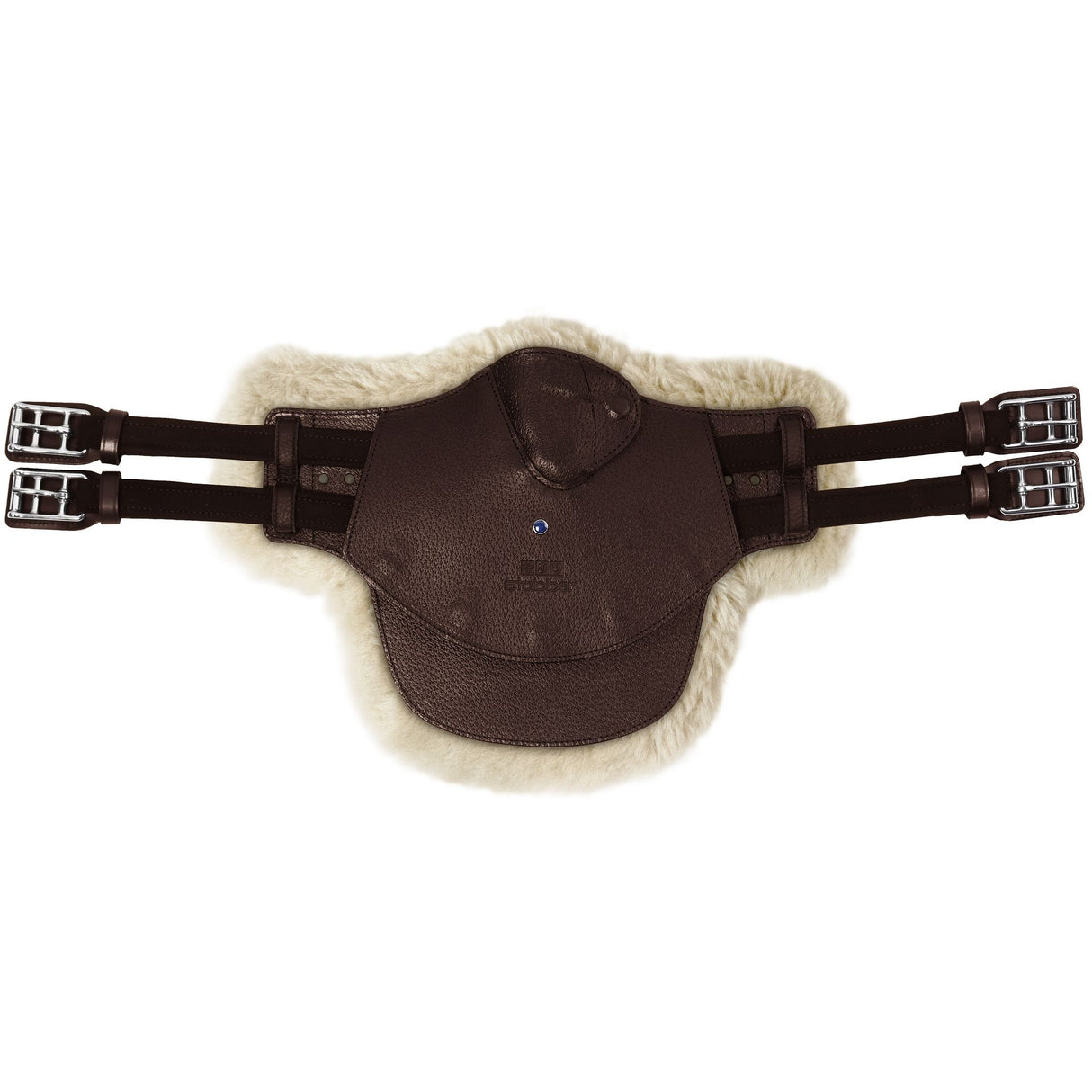 Stubben Equi-Soft® Belly Stud Girth with Cover - Ebony #colour_lambskin-beige-brown
