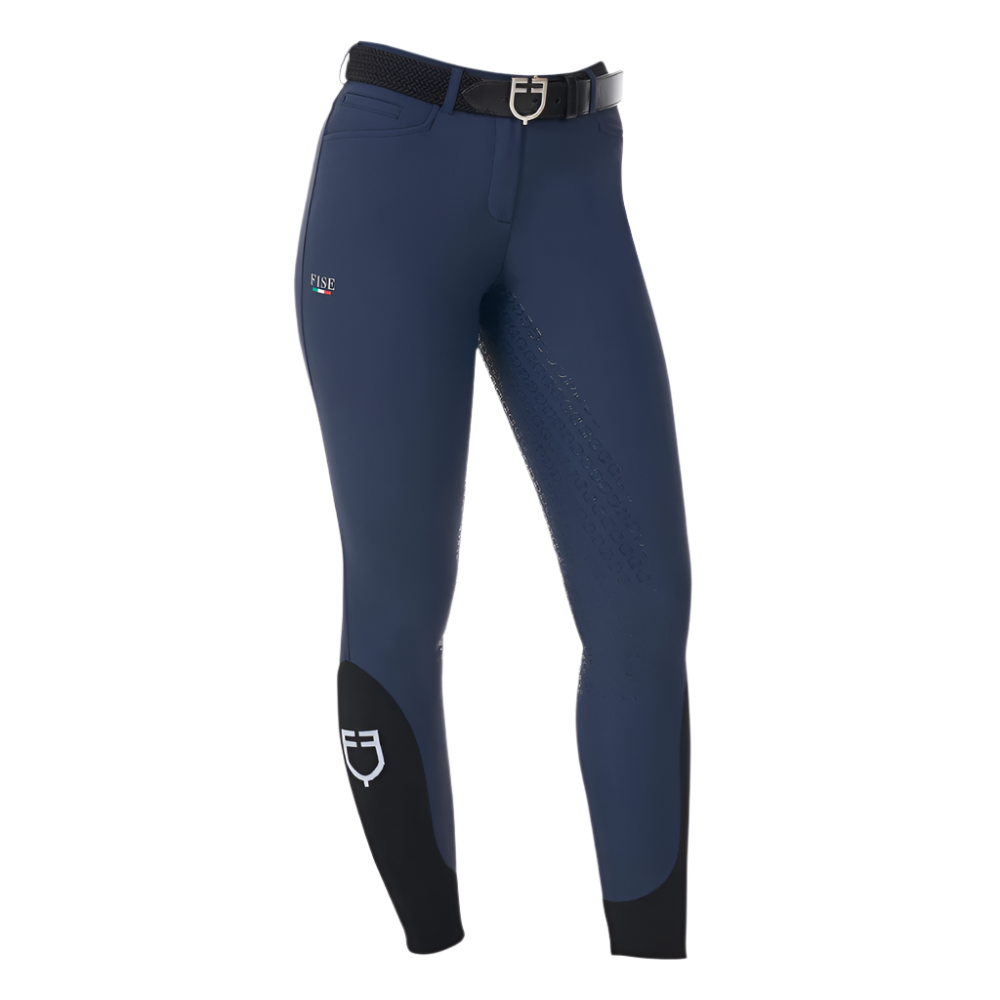 Equestro Men's Full Grip Breeches Equestro X Fise #colour_blue