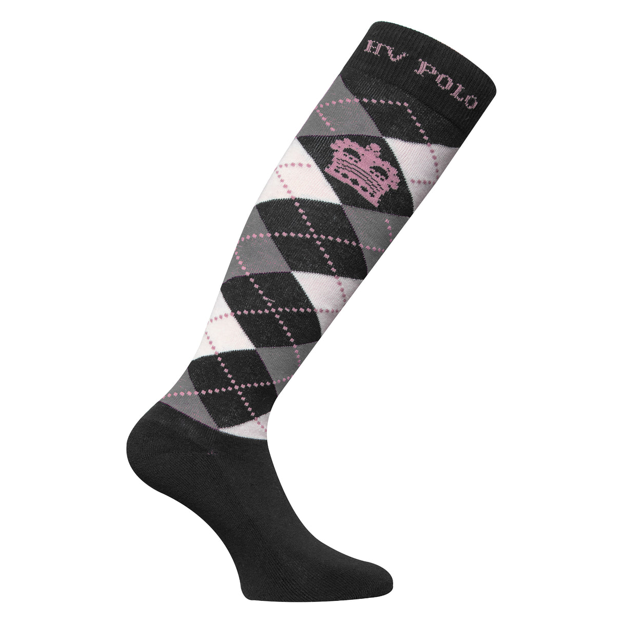 HV Polo Argyle Socks #colour_black-silver-grey-melange-rose