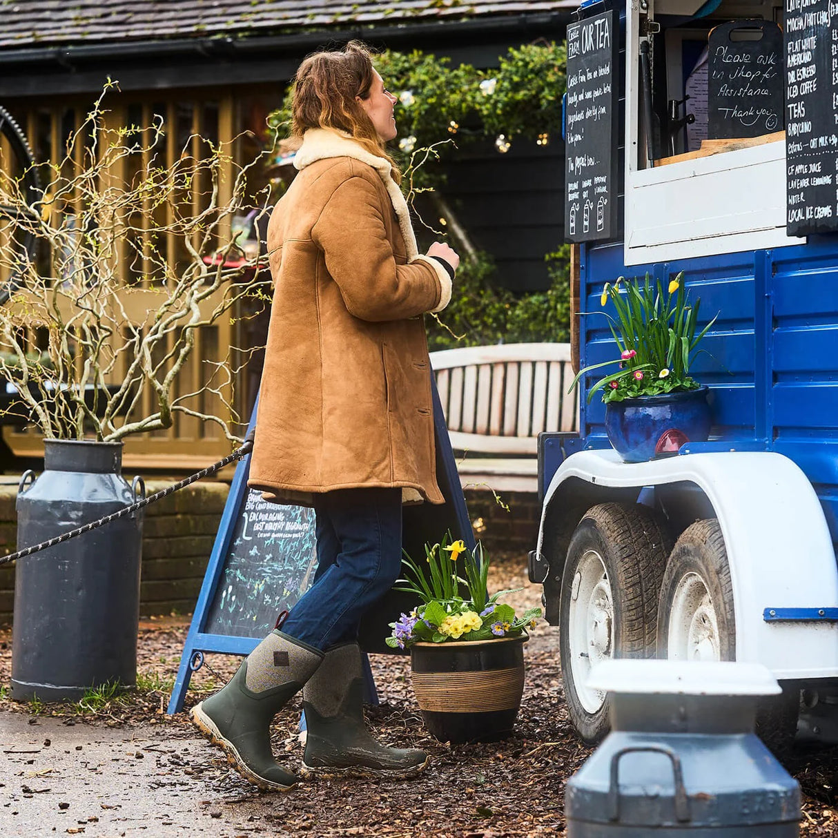 Muck Boots Women Arctic Sport II Mid Wellington #colour_olive-herringbone