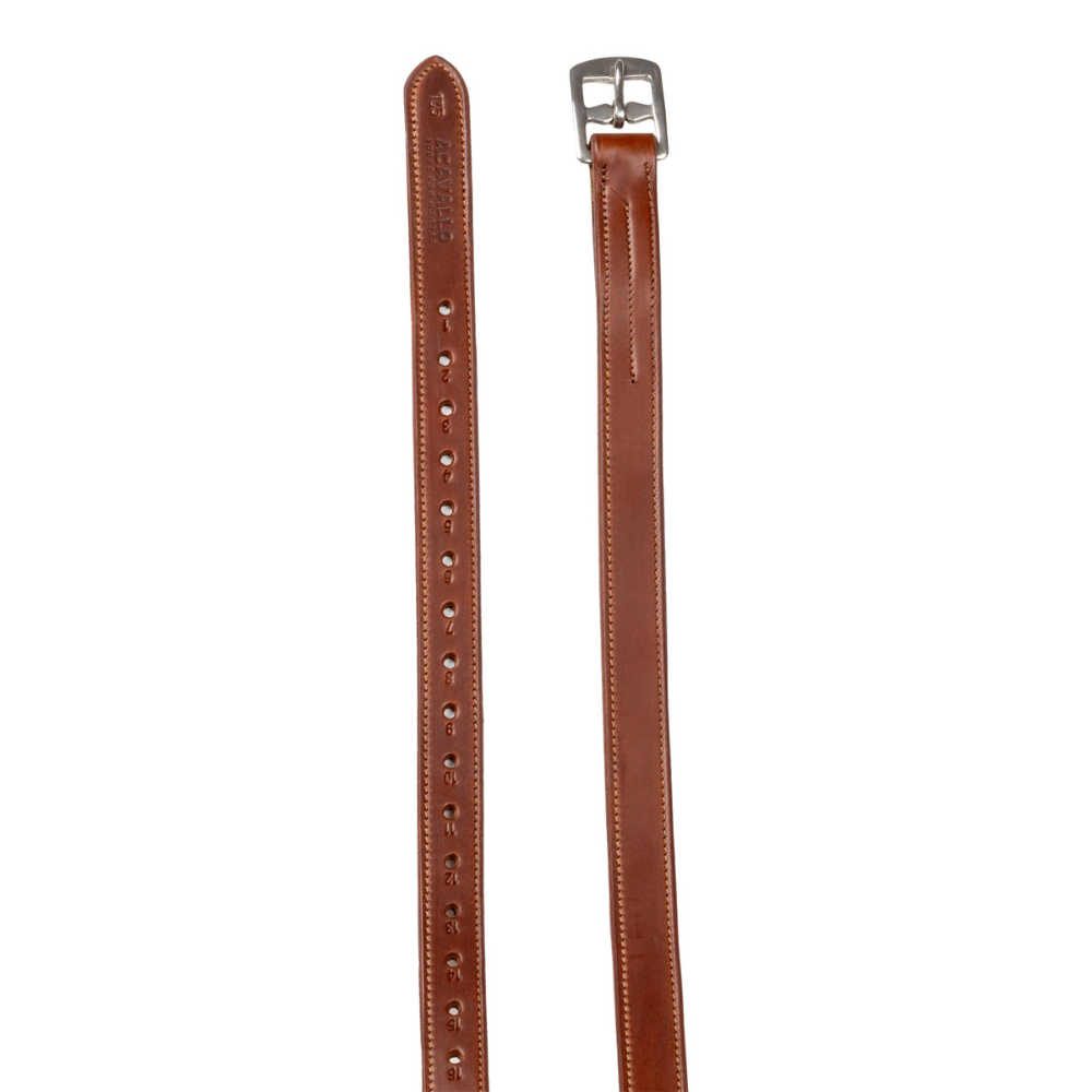Acavallo Calfskin Stirrup Leathers Internal Reinforcement #colour_cognac