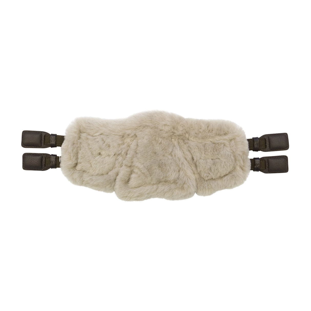 Stubben Equi-Soft® Saddle Girth with Cover - Ebony #colour_lambskin-beige-brown