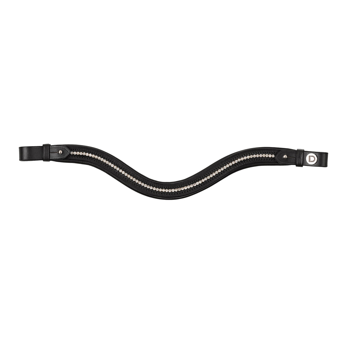 Dublin Curved Diamante Sparkly Leather Browband for Horses
