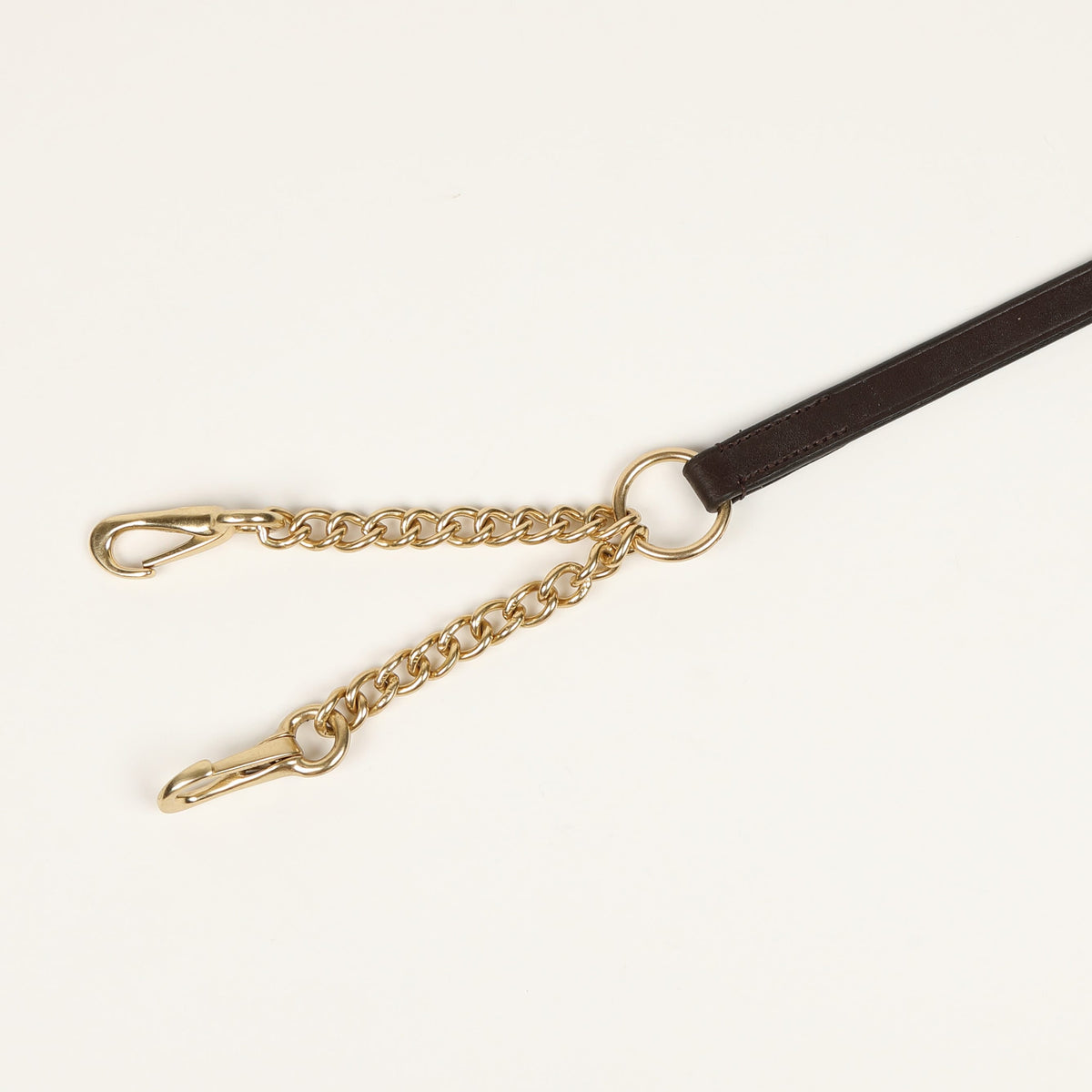 Shires Blenheim Leder-Führzügel mit kleiner Newmarket-Kette