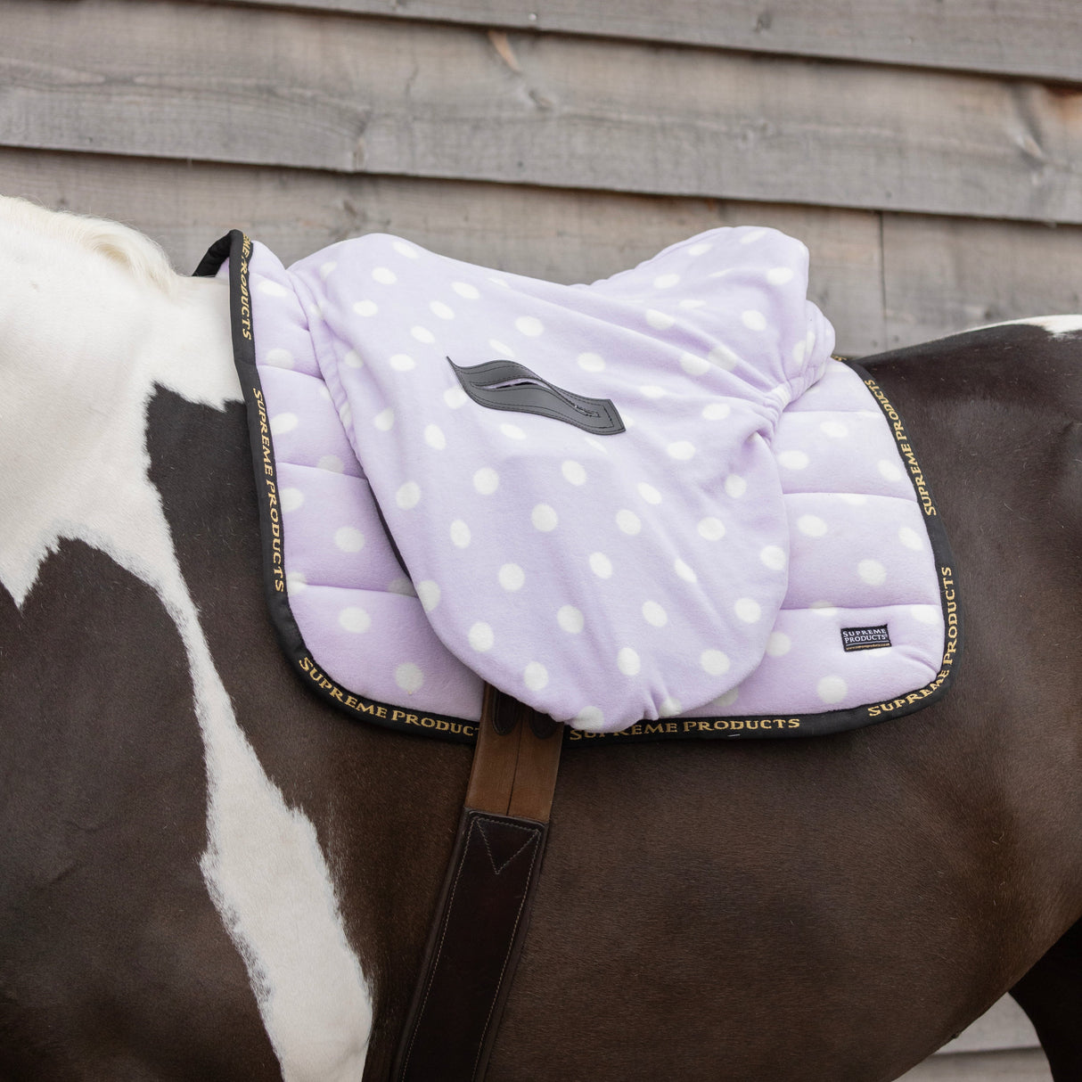 Supreme Products Ride on Dotty Fleece Saddle Cover #colour_lavish-lilac