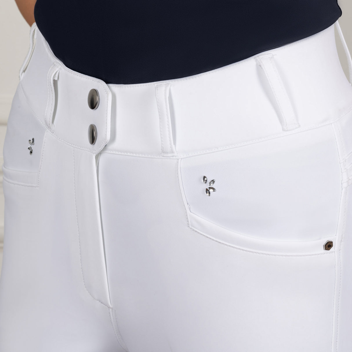 Coldstream Hermitage Diamante Breeches #colour_white