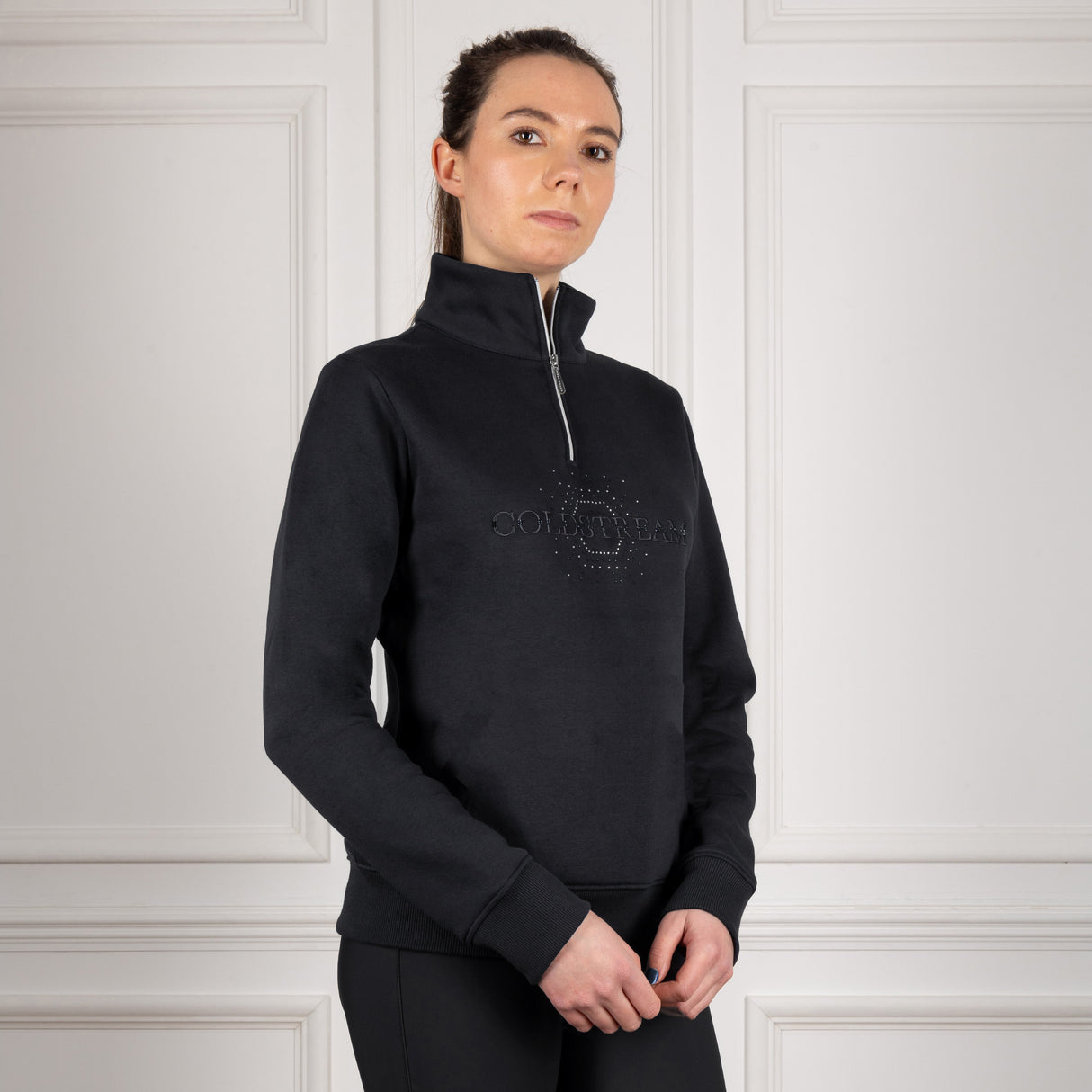 Coldstream Hamilton Sparkle Quarter Zip #colour_black