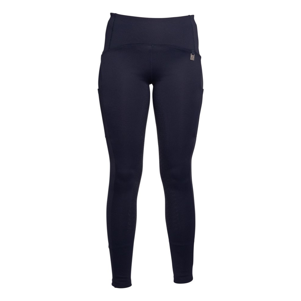 HKM Ladies Silicone Full Seat Riding Leggings -Arezzo- #colour_deep-blue