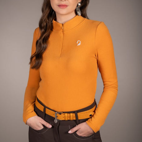 HKM Ladies Longsleeve Shirt -Arezzo Soft- #colour_mustard