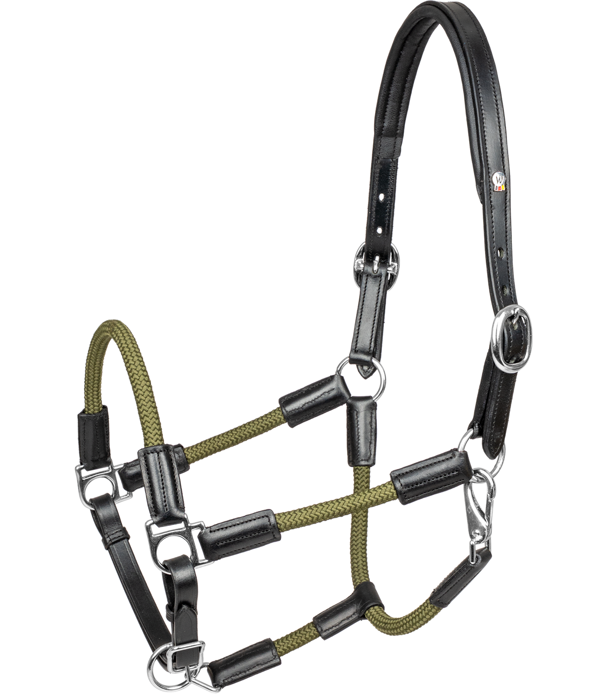 Waldhausen X-Line Nevada Leather Halter #colour_black-green