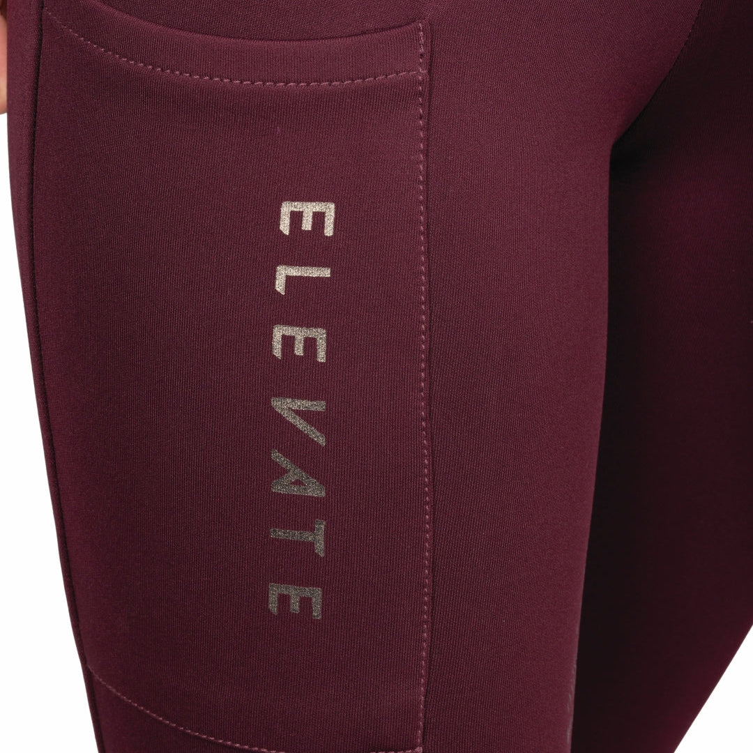 Hy Equestrian Elevate Allure Mizs Riding Tights #colour_berry-rose-gold