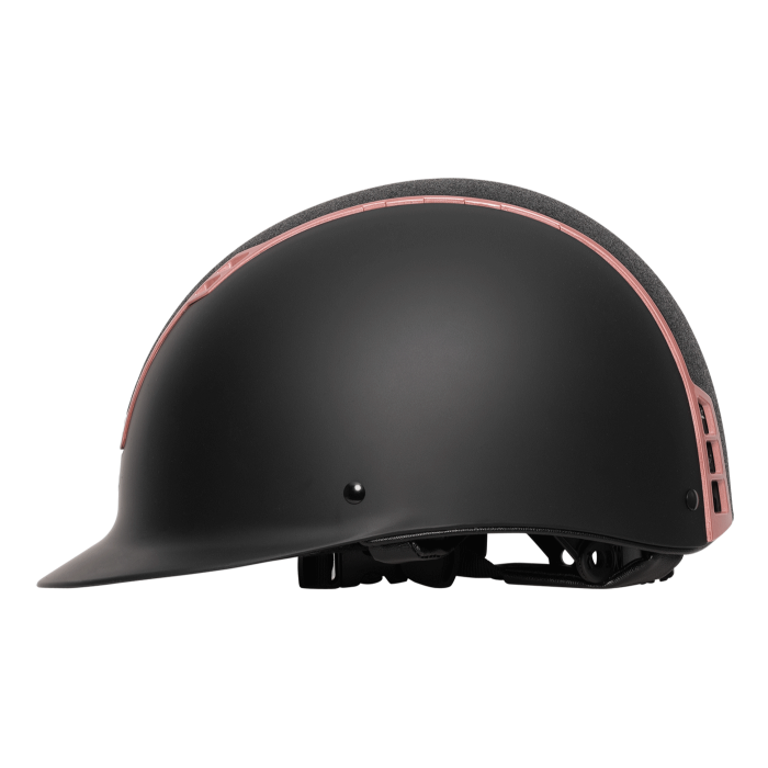 SWING H22 Shine Riding Helmet #colour_black-matt-black-shine-rosé-gold