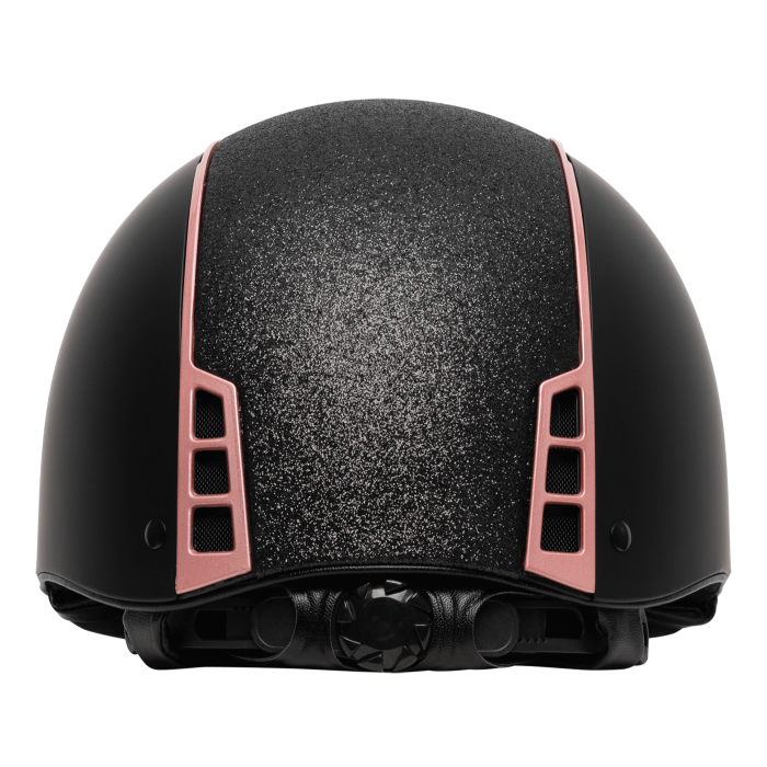 SWING H22 Shine Riding Helmet #colour_black-matt-black-shine-rosé-gold