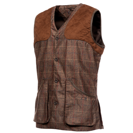 Baleno Milton Mens Tweed Shooting Vest #colour_check-brown