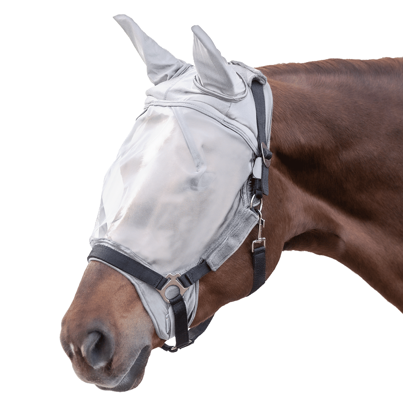 Waldhausen Premium Fly Mask, with Ears #colour_silver-grey