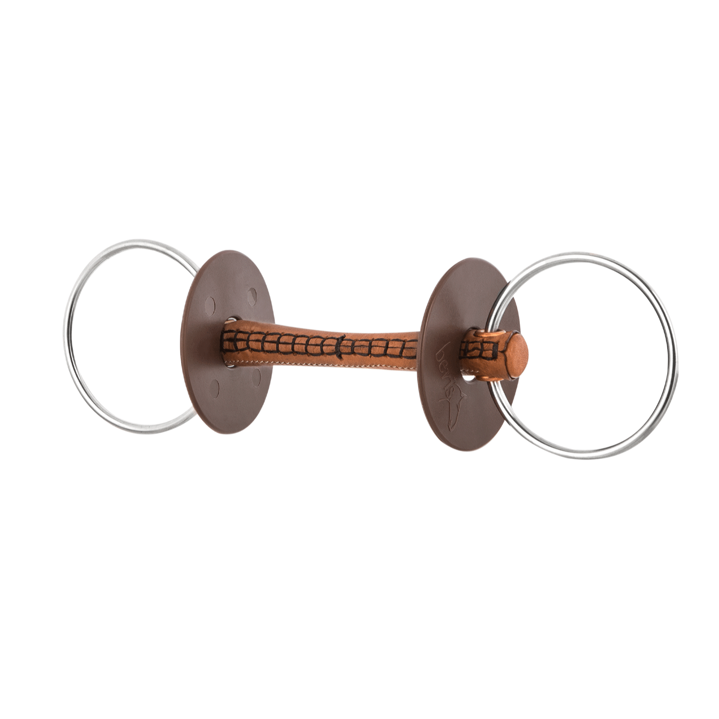 Beris Soft 7.5cm Ring Loose Ring Snaffle Bit with Leather Bar
