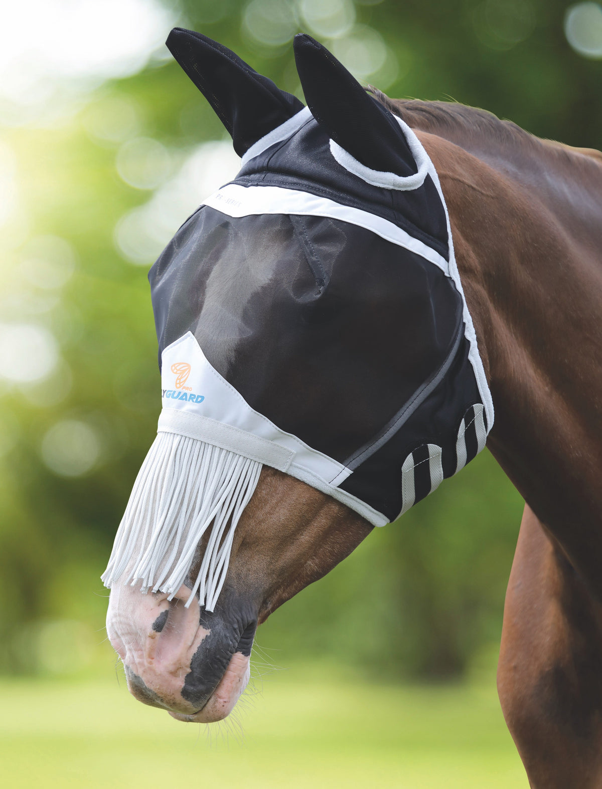 Masque anti-mouches Shires FlyGuard Pro en maille fine avec frange nasale